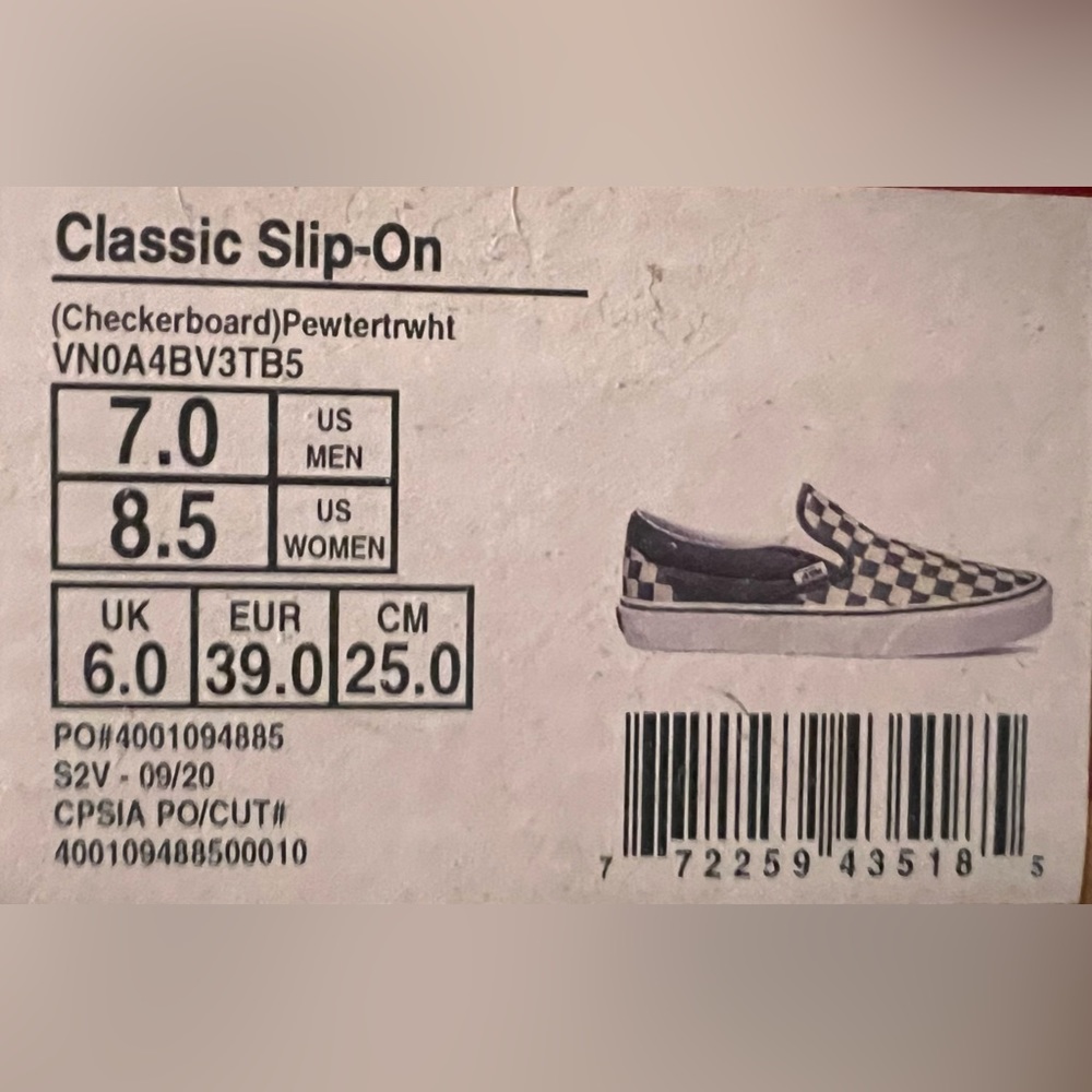Checkered Vans Women’s 8.5